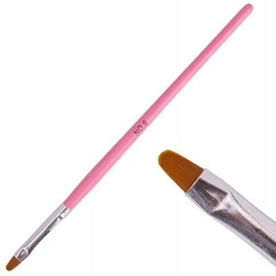 Produktbild von Allepaznokcie Gel-Pinsel Größe 6 Oval Rosa 8mm Borsten