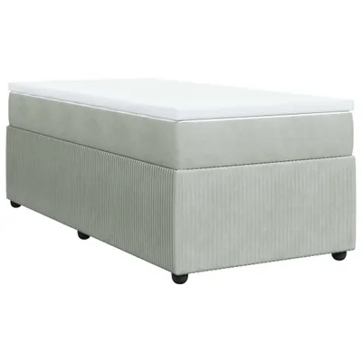 Produktbild von Boxspringbett mit Matratze Hellgrau 80x200 cm Samt