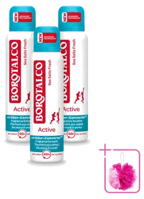 Produktbild von 3 x Borotalco Active Deodorant Spray Sea Salts Fresh - 150 ml - Sparpackung - 3 Stücke