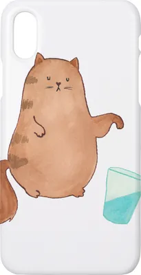 Produktbild von Mr. & Mrs. Panda Iphone 10 Handyhülle Katze Wasserglas - Weiß - Geschenk, Cats, Hülle, Lustig, Katzen, Cover, Cat, X, Handy, Glas