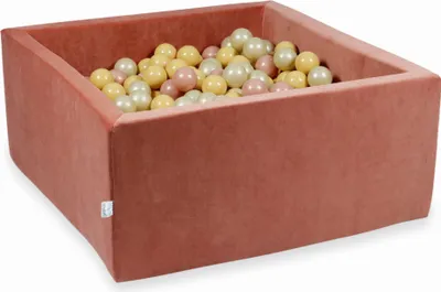 Image de Bassin de séchage 90x90x40cm Velvet Soft Canyon Clay avec 400 balles : Or rose, Beige, Or clair