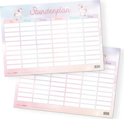 Produktbild von itenga Stundenplan Einhorn DIN A4 einseitig abwischbar
