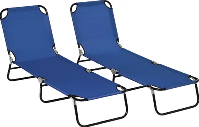 Produktbild von 2er Set Sonnenliege klappbar Gartenliege mit 5-Fach höhenverstellbarer Rückenlehne bis 120kg belastbar
