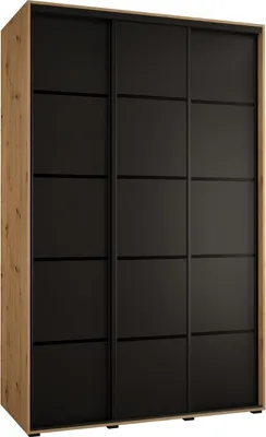 Produktbild von MEBLE KRYSPOL Davos 4 Schrank, drei Türen - 235,2x150x60 cm - Artisan Schwarz Schwarz