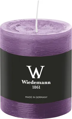 Produktbild von Stumpenkerze aus Paraffin, Mauve, Marble Rustik, Wiedemann, 80/68 mm, Brenndauer ca. 34h, durchgefärbt