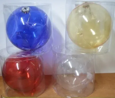 Image de Boule de Noël transparente, 15 cm, assortiment de couleurs | XMB-16058