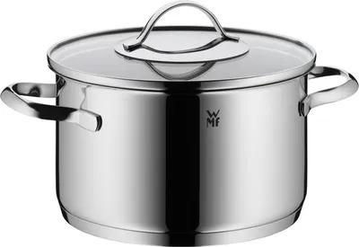 Produktbild von WMF Aparto Kochtopf groß 20cm, Glasdeckel, Fleischtopf Induktion 3,3l, großer Topf, Cromargan Edelstahl poliert, unbeschichtet