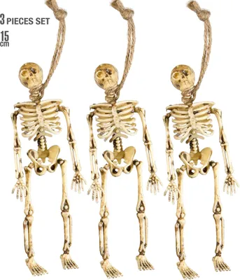 Produktbild von Gruseldeko Beige 15 cm 3D Knochenskelette Halloween Deko Knochenmann Skelett