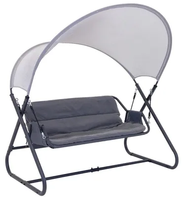 Image de Banc-hamac – Hamac de jardin pour 3 personnes, avec structure en acier et coussins résistants à l'eau