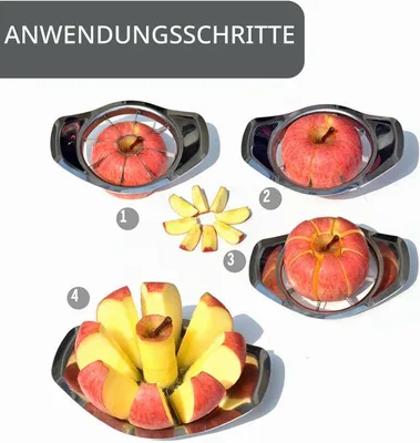 Produktbild von Edelstahl Apfelschneider für Obst, Küchenwerkzeug zum Schneiden und Entkernen