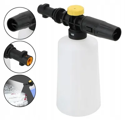 Productafbeelding van Schuimpistool Vervanging - Bayonet Montage | 750 ml Transparant | Verstelbaar | Compatibel met Hogedrukreiniger Kärcher K2–K7