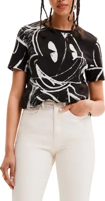 Produktbild von DESIGUAL T-shirt Damen Baumwolle Schwarz GR71237 - Größe: M