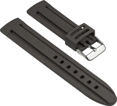 Produktbild von Ersatzband Uhrenarmband Silikon Band Grau 25539S, Stegbreite:22mm