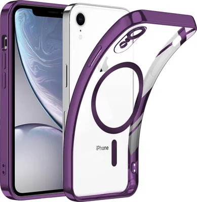 Obrázek produktu pro Pouzdro pro iPhone XR Magnetické Ultra Tenké Průhledné Pouzdro s Magsafe a Ochranným Krytem na Kameru Fialová