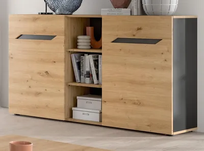 Produktbild von Sideboard "Aversa" in Artisan Eiche und grau 130 cm