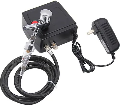 Image de Airbrush Pistolet à Air Compresseur Kit Peinture d'Art Tatouage Manucure Artisanat Gâteau Spray Modèle Air Brush Kit d'Outils Ongles