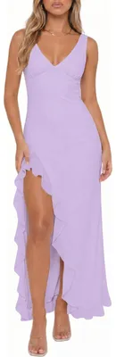 Produktbild von Damen V-Ausschnitt, ärmelloses Maxikleid, elegantes, trägerloses Sommerkleid