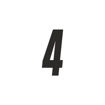 Produktbild von Sticker Rennnummer für Moto Cross "4", schwarz 10cm
