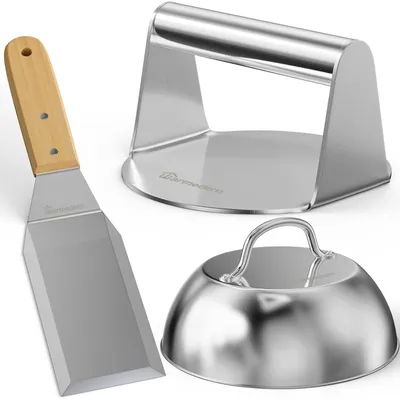 Productafbeelding van Professionele Hamburgerpers van RVS met 3 Accessoires