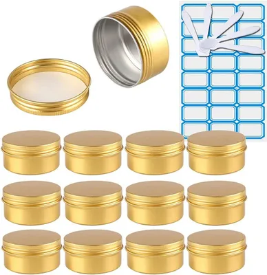 Produktbild von Aluminiumdosen 80 ml, 30 Stück, goldene runde Dosen mit Schraubdeckel, für Kosmetik