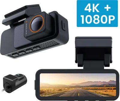 Obrázek produktu pro MODFU Dashcam, ultra HD 4K kamera do auta, dvojitá kamera, GPS sledování, WiFi, mobilní aplikace, Starlight noční vidění pro denní i noční jízdu