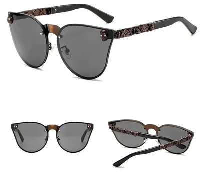 Immagine prodotto di Camerazar Occhiali da sole cat-eye da donna, nero, vetro polarizzato
