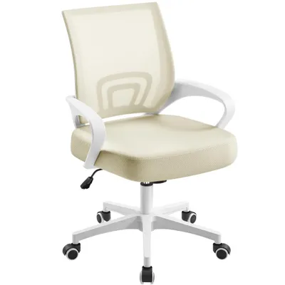 Produktbild von Yaheetech Bürostuhl Schreibtischstuhl ergonomischer Drehstuhl Chefsessel mit Mesh Netz Wippfunktion Beige