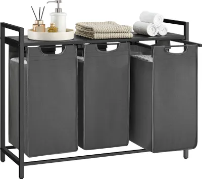 Produktbild von Koš na prádlo 3 přihrádky x 38L černý