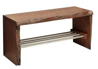 Produktbild von MASSIVMOEBEL24.DE Garderobenbank Akazie 81x30x40 braun lackiert PURE ACACIA #816