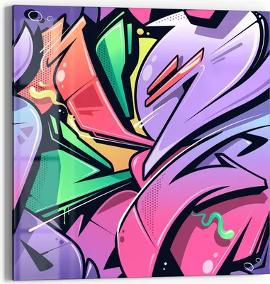 Produktbild von DEQORI Glasbild Echtglas 50x50 cm 'Urbane Farbexplosion' Wandbild Bild modern Deko