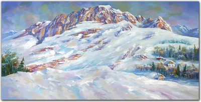 Produktbild von Coloray Bild aus Acryl 100 cm x 50 cm - Wanddekoration Küche Acrylblock mit Bild Dekoration Wohnzimmer Gehärtetes Acryl - Gemälde Winter Berg Schnee