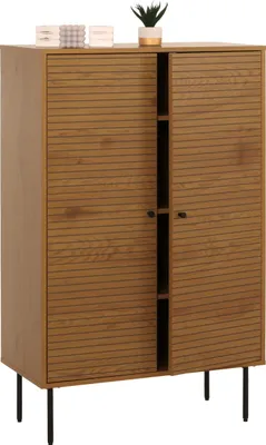 Produktbild von Highboard HWC-N78, komoda szafka kredens, styl skandynawski, metal drewno melamina MVG 130x80x40cm ~ naturalny