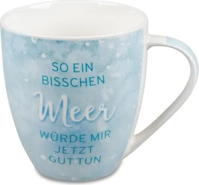 Produktbild von 1 Stück Kaffeebecher Tasse Kaffeetasse mit Spruch - bisschen Meer