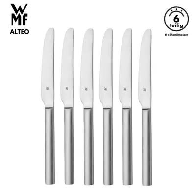 Produktbild von WMF Alteo Menümesser , 6-teilig, Cromargan® Edelstahl, geschmiedete Klinge, spülmaschinenfest, Tafelmesser, Messerset, Messer, Besteck set