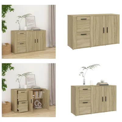Produktbild von vidaXL Sideboard Sonoma Eiche 100x33x59,5 cm Holzwerkstoff - Sideboard - Sideboards - Schrank - Lagerschrank