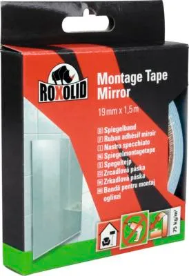 Produktbild von ROXOLID Spiegelklebeband Montageband weiß 19 mm x 1,5 m