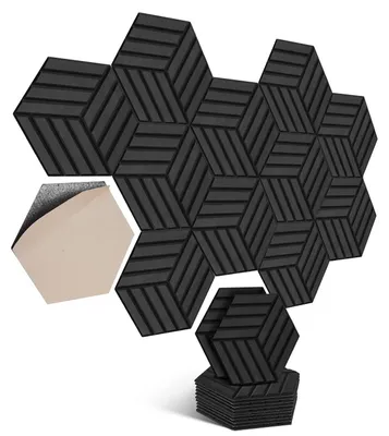 Obrázek produktu pro Samolepicí akustické panely – zvukotlumící izolace – 12 kusů – 30 x 26 x 0,9 cm – vysoká hustota – snižuje dozvuk – zvuková izolace