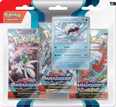 Produktbild von Pokemon Karmesin & Purpur - Paradoxrift 3er-Pack Blister Kolowal
