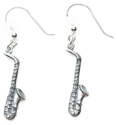 Produktbild von Saxofon Ohrringe Miniblings Hänger Musik Instrument Echtsilber 925 er Sterling