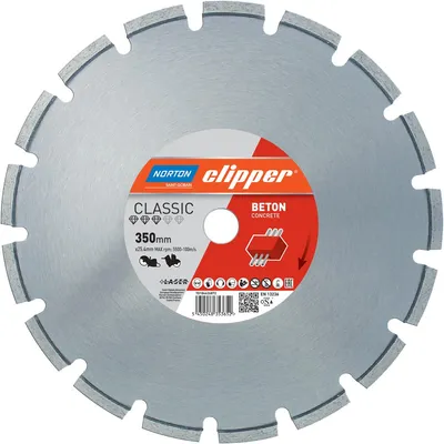 Zdjęcie produktu dla NORTON CLIPPER TARCZA DIAMENTOWA NORTON CLASSIC BETON LASER 350 MM X 25,4 MM DO BETONU do NORTON CLIPPER C51 OFICJALNY DYSTRYBUTOR - AUTORYZOWANY DEALER NORTON CLIPPER