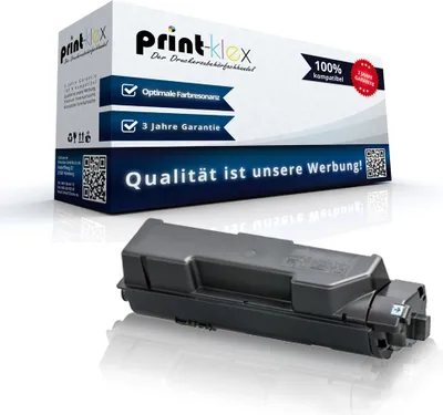 A product shot featuring a toner cartridge box and the cartridge itself, presented on a white reflective surface.