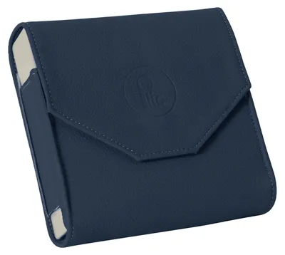 Image de Pilulier semainier jumbo simili cuir bleu organiseur médicaments grande capacité