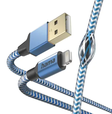 Produktbild von Hama Reflective, 1,5 m, Lightning, USB A, Männlich, Männlich, Blau