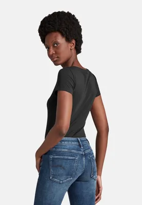Obrázok produktu pre G-STAR Tričko Base V-Neck Tričko Base Cap V-Neck Slim fit Rebrovaný džersej