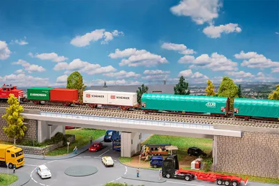 Produktbild von Faller Bausatz H0 120504 Betonbrücke Brücke zweispurig 1:87