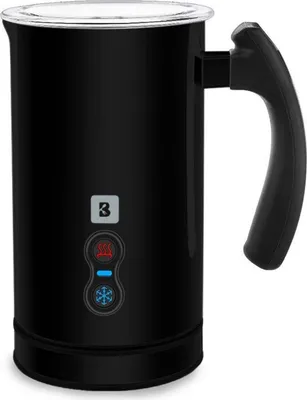 Produktbild von KitchenBrothers Elektrischer Milchaufschäumer - 240 ml - Milchquirl - Für Cappuccino und Latte - Praktischer Milchschäumer - Schwarz
