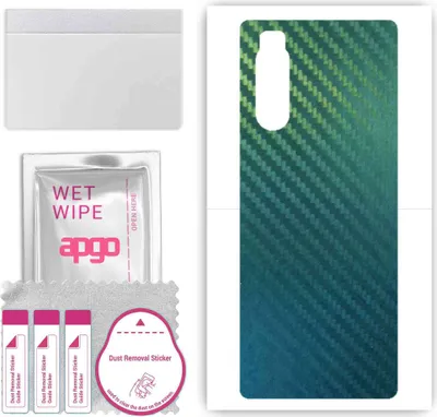 Produktbild von apgo Rückseite Schutzfolie, Skin, kompatibel mit Sony Xperia 5, Hinten Displayschutzfolie aus Vinylfolie, kratzfest, einfache Montage - Kohlenstoff-Chamäleon CAKA1