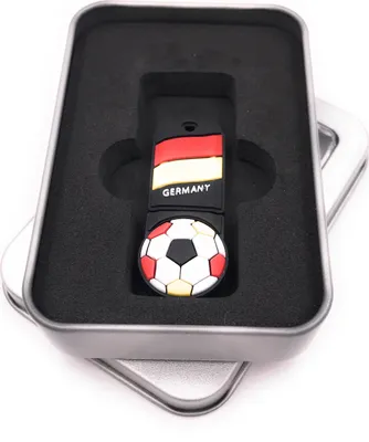 Obrázok produktu pre Onwomania Futbal Nemecko Nemecko USB kľúč v hliníkovej darčekovej krabičke 64 GB USB 2.0