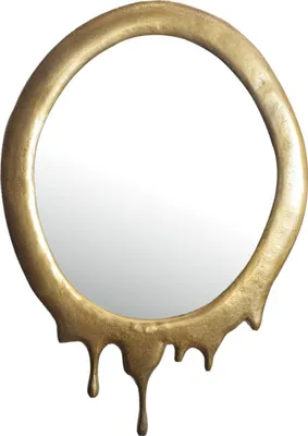 Produktbild von Wandspiegel 50x71 cm Metall Design Hängespiegel Gold, Aluminium Dekospiegel Oval mit Rahmen, Spiegel Wand Groß, Flurspiegel Garderobenspiegel Modern