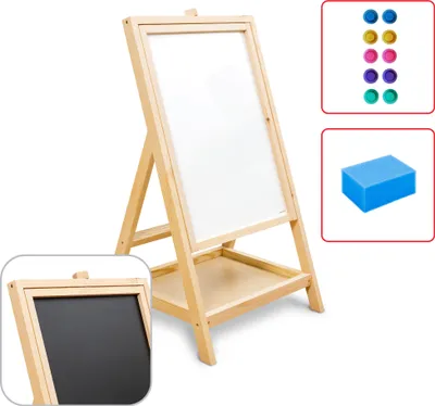 Produktbild von ALLboards Drehbare Holztafel für Kinder, zum Zeichnen, magnetisch, Höhe 79 cm